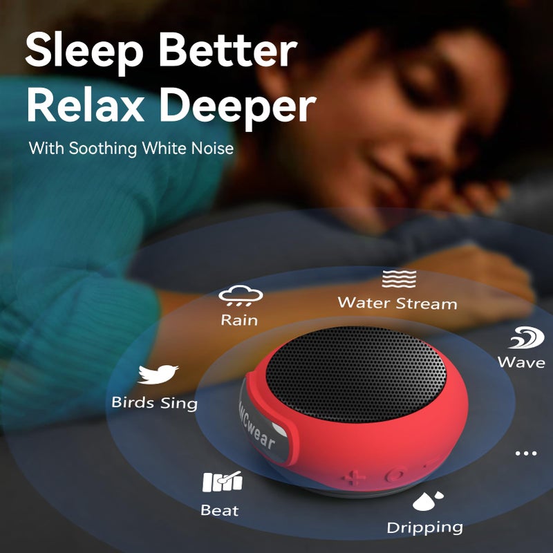 ANCwear Portable Bluetooth Speakers Wireless Mini Speaker with Enhanced Bass, HD Sound, Wearable Speaker with Microphone, 9.5H Playtime, IPX6 Waterproof for Sports, Outdoor Travel (Red) - Image 5